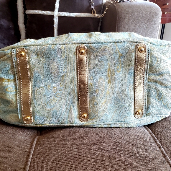 💯 Rafe of New York Seafoam & Gold Satchel - Picture 5 of 12